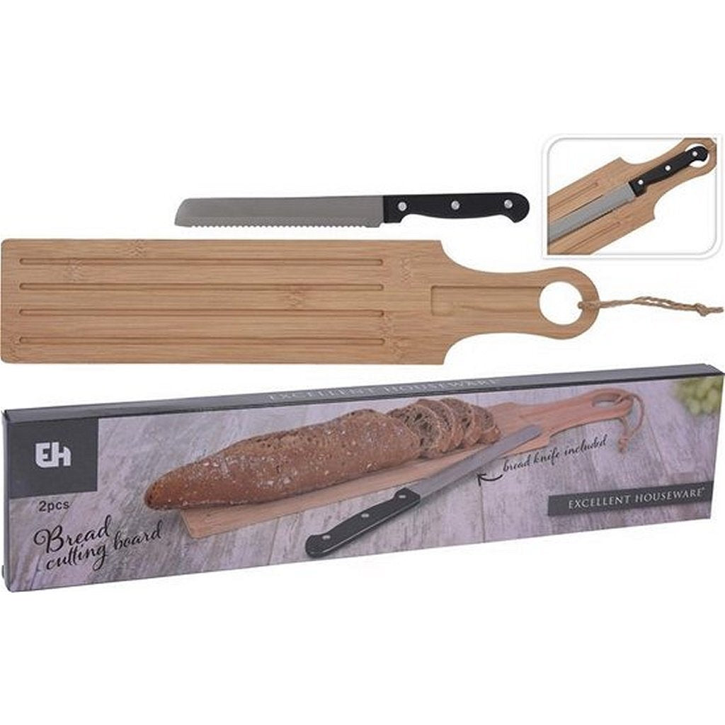 Excellente planche à pain en bois avec couteau à pain, articles ménagers