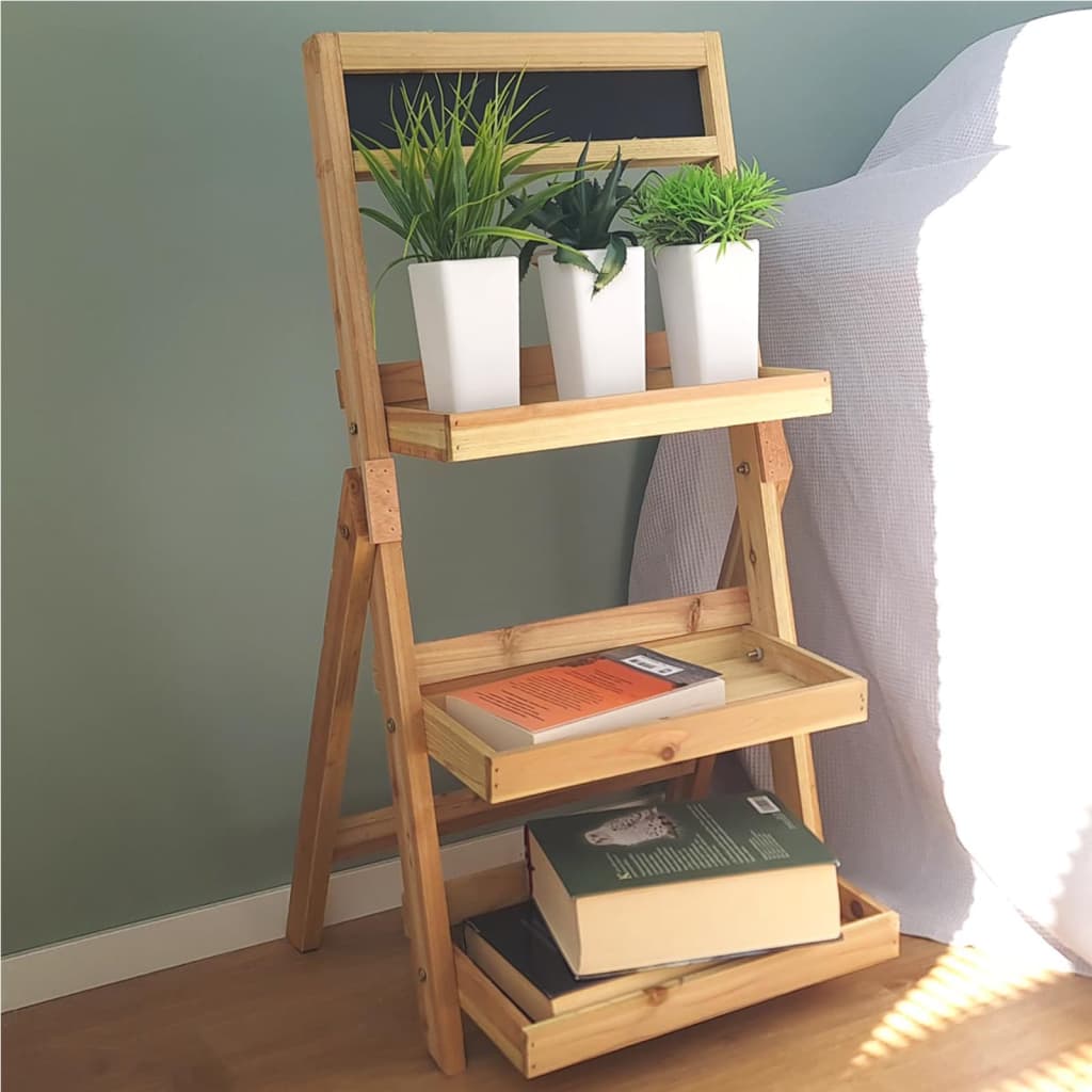 H-S Collection H S Collection Plant Rack avec 3 niveaux 39x17x76 cm Bois