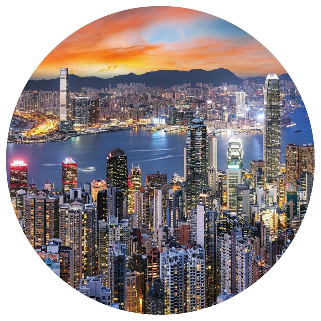Wallart Wallow Circle Skyline par nuit 190 cm