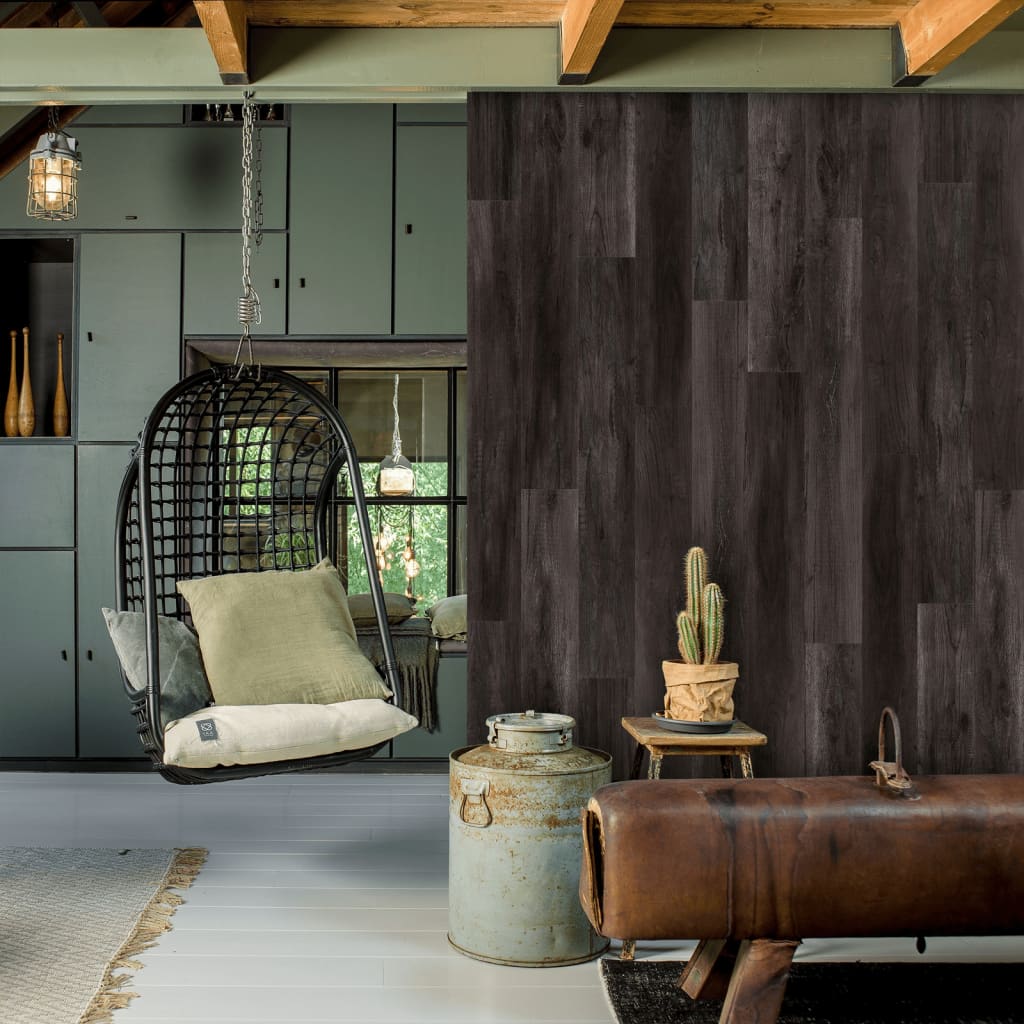 Walart Planks Wood-look Sandwood Oak Charcoal Black