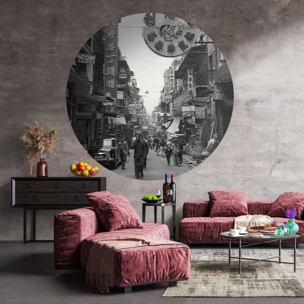 Wallart Wallart Wallow Circle Hong le vieux temps 142,5 cm