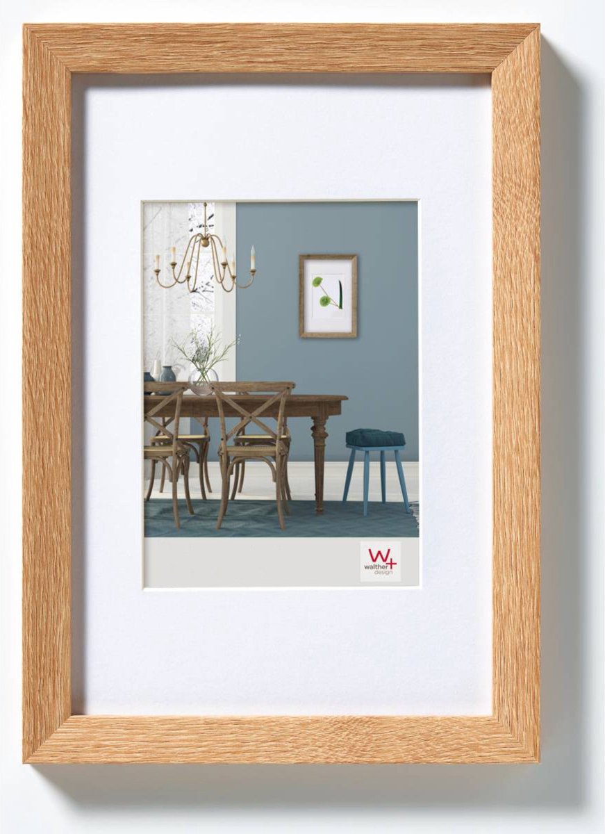 Walther fiorito - cadre en bois mdf - format photo 18x24 cm - chêne clair