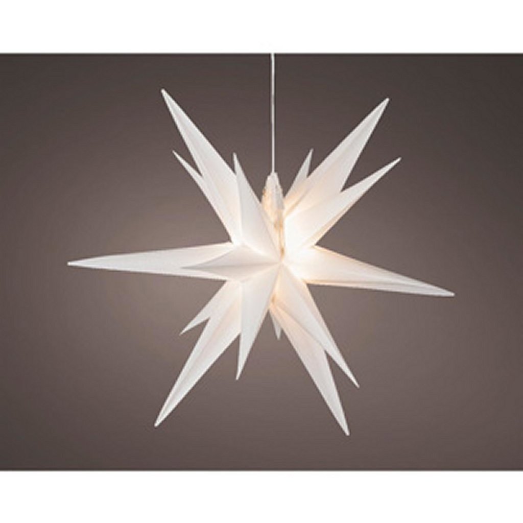Lumineo Lumineo Étoile de Noël PVC Blanc Fixe 6 LED Intérieur Extérieur 60 cm