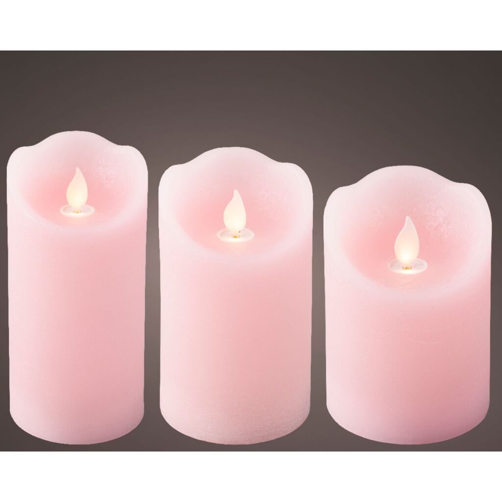 Autres marques Bougies ondulantes LED 3 pièces rose