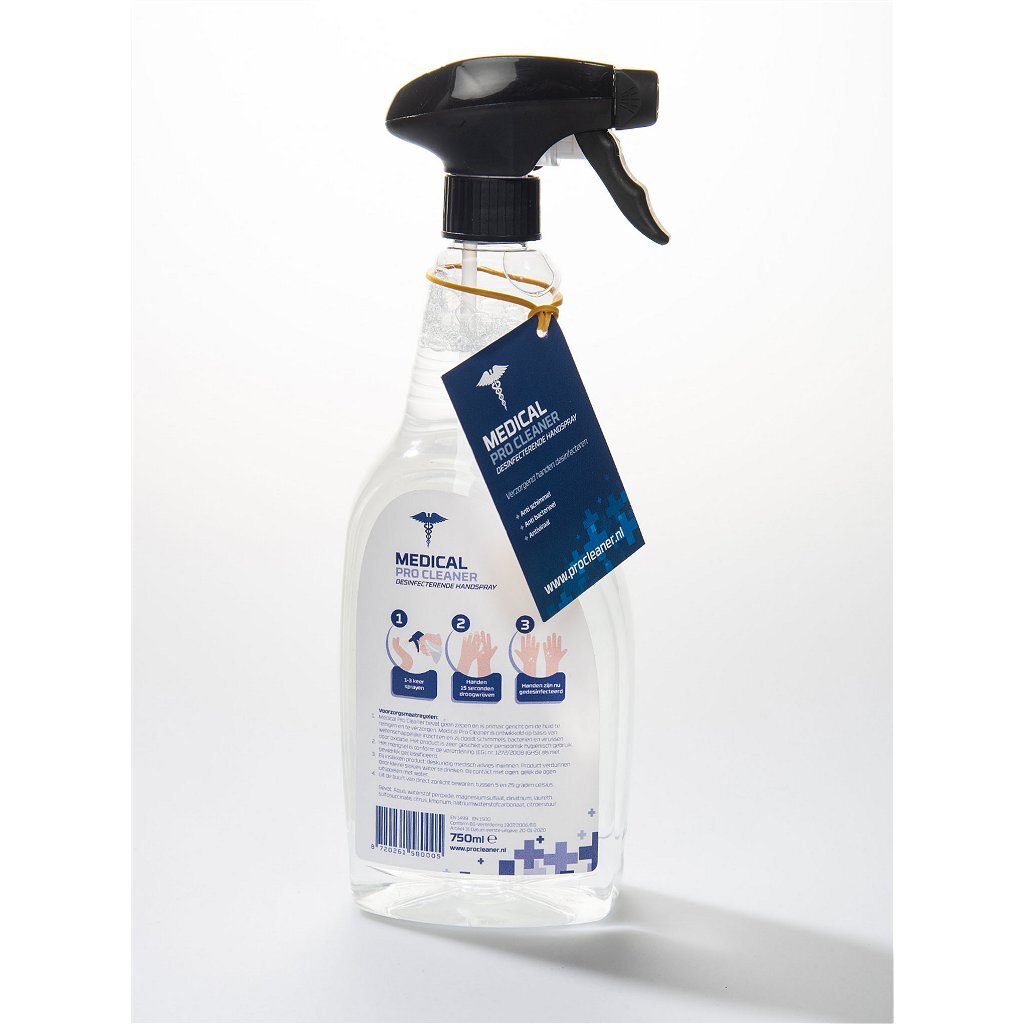 Spray désinfectant pour les mains Medical Pro Cleaner 750 ml boîte 10 pièces