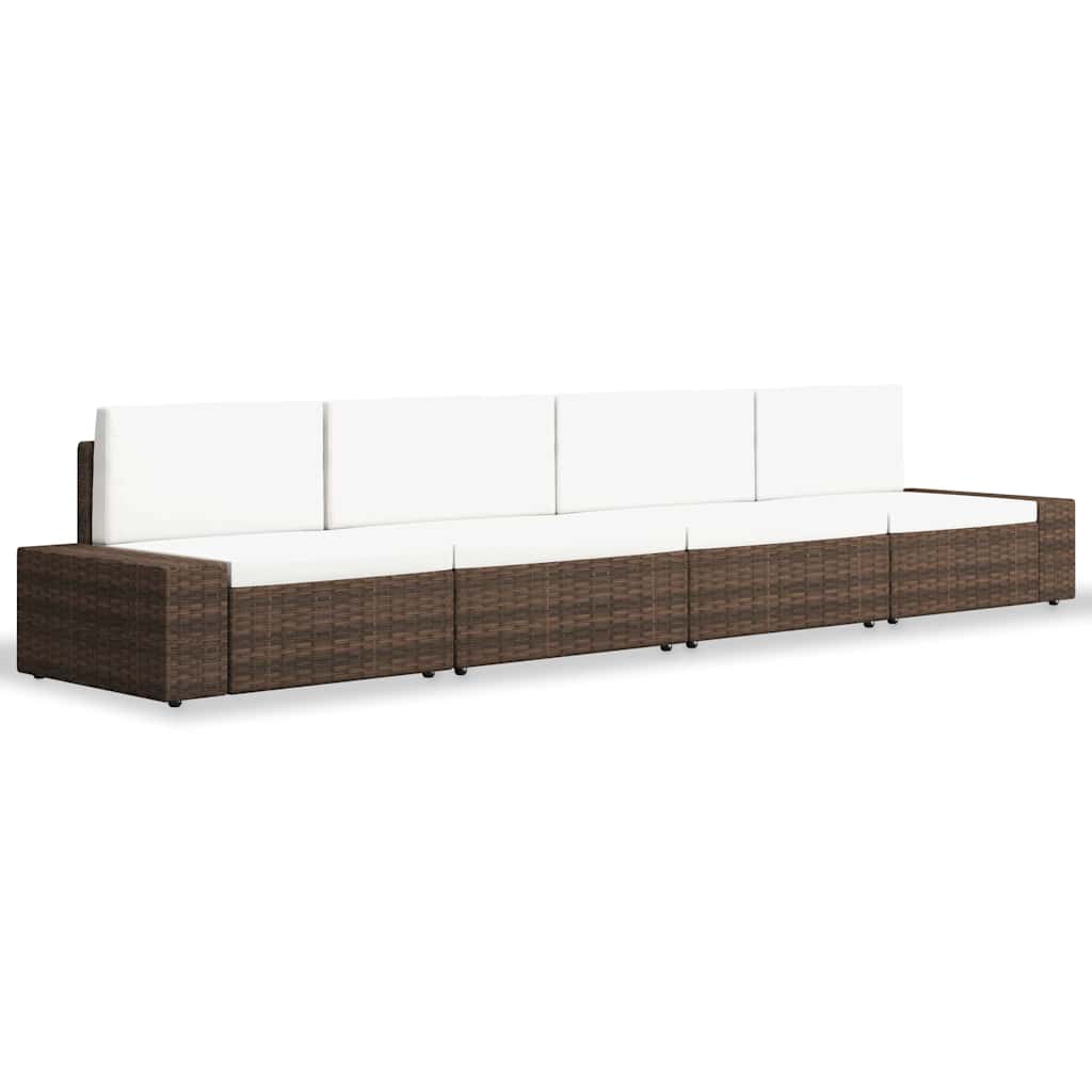 Vidaxl 4-delige loungeset poly rattan bruin