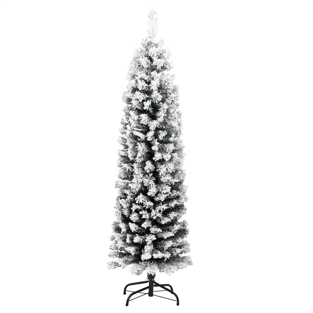 Vidaxx sapin de Noël artificiel avec neige étroit 150 cm PVC vert