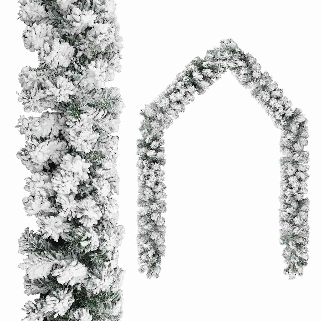 VidaXL guirlande de Noël avec neige 10 m PVC vert