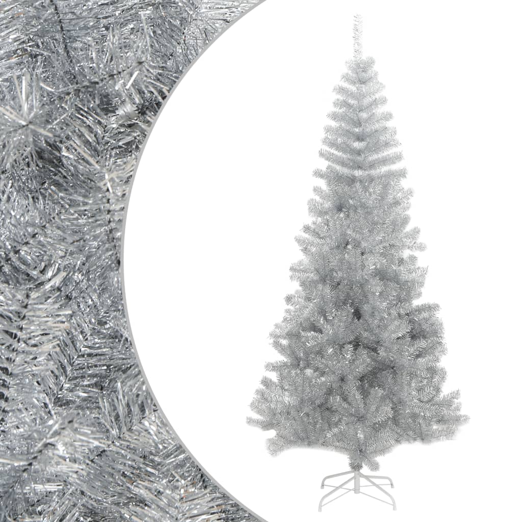 Vidaxl kunstkerstboom avec un capuchon standard de 180 cm en argent coloré