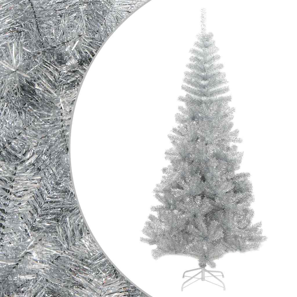 Vidaxl kunstkerstboom avec un capuchon standard de 180 cm en argent coloré