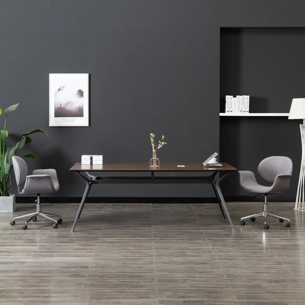 Vidaxl kantoorstoel draaibaar stof grijs