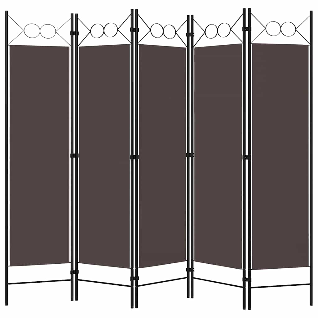 Vidaxl kamerscherm met 5 panelen 200x180 cm bruin