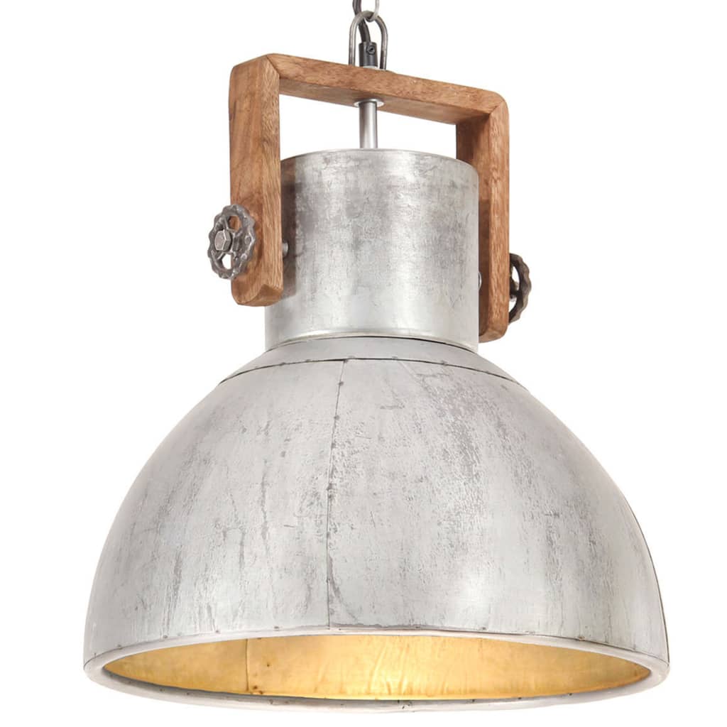 VidaXL Lampe suspendue industrielle ronde 25 W E27 40 cm couleur argent
