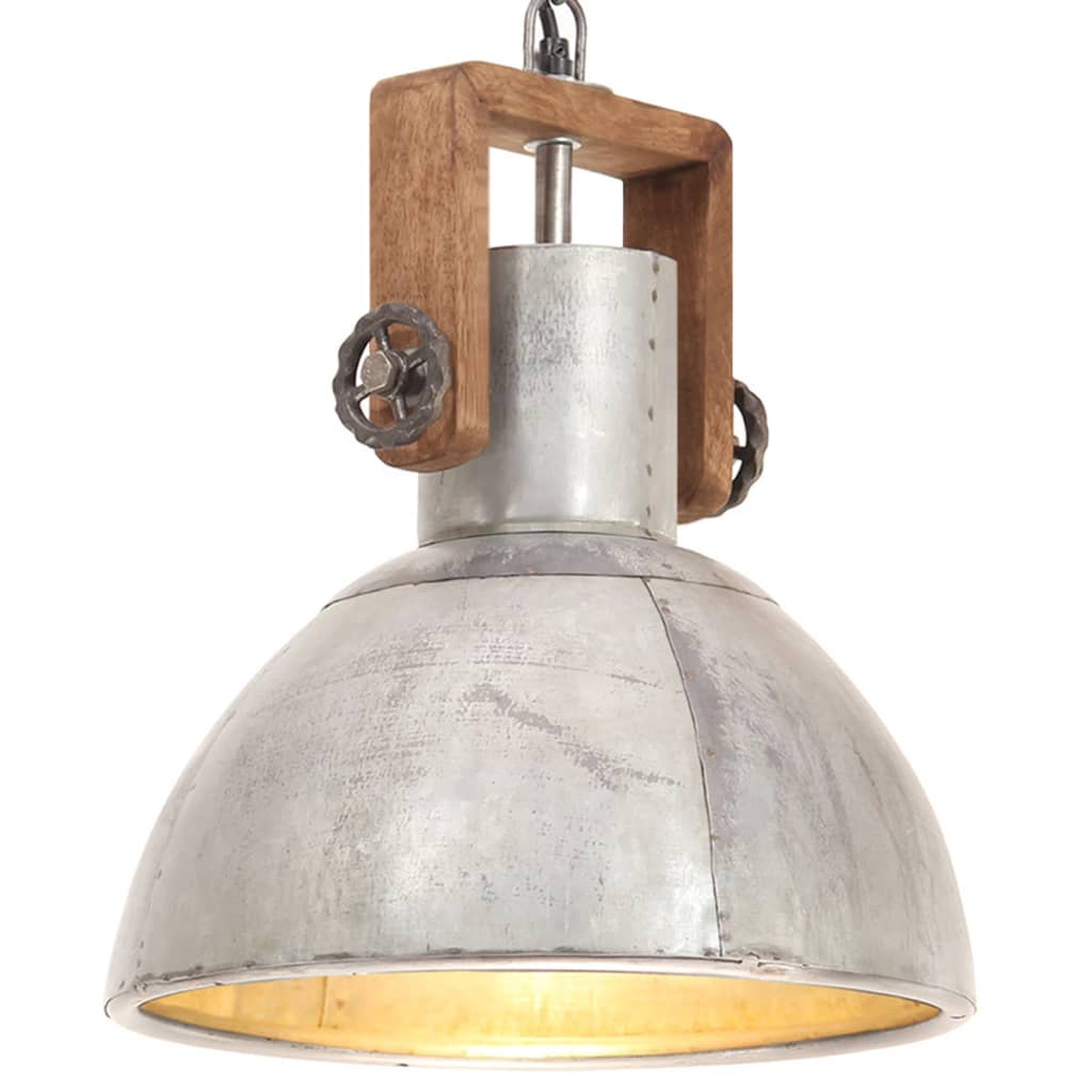 Vidaxx lampe suspendue industrielle ronde 25 w e27 30 cm couleur argent