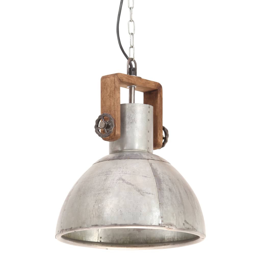 Vidaxx lampe suspendue industrielle ronde 25 w e27 30 cm couleur argent