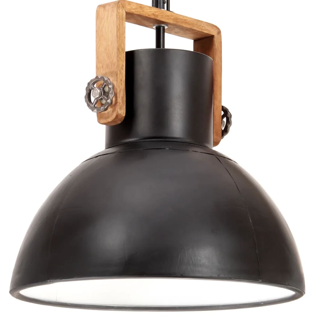 VidaXL lampe suspendue industrielle ronde 25 w e27 40 cm noir