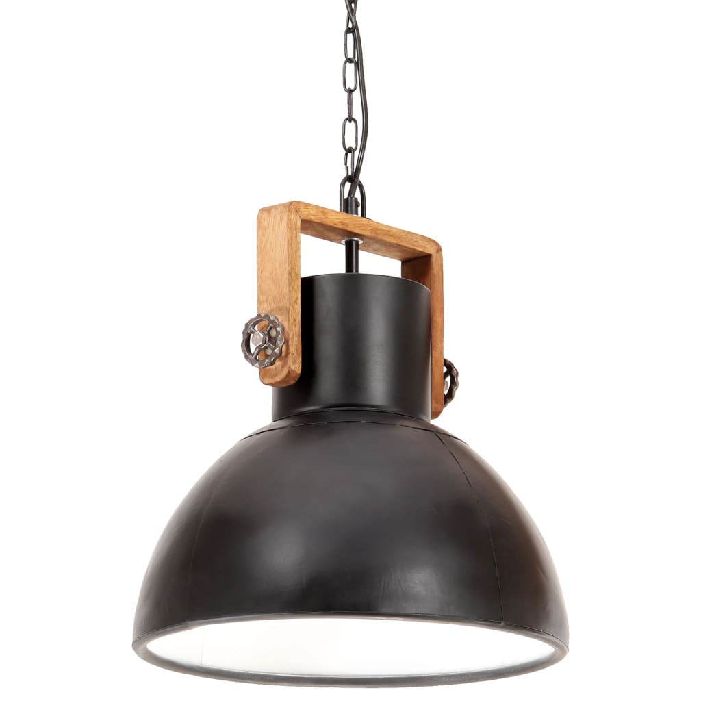 VidaXL lampe suspendue industrielle ronde 25 w e27 40 cm noir