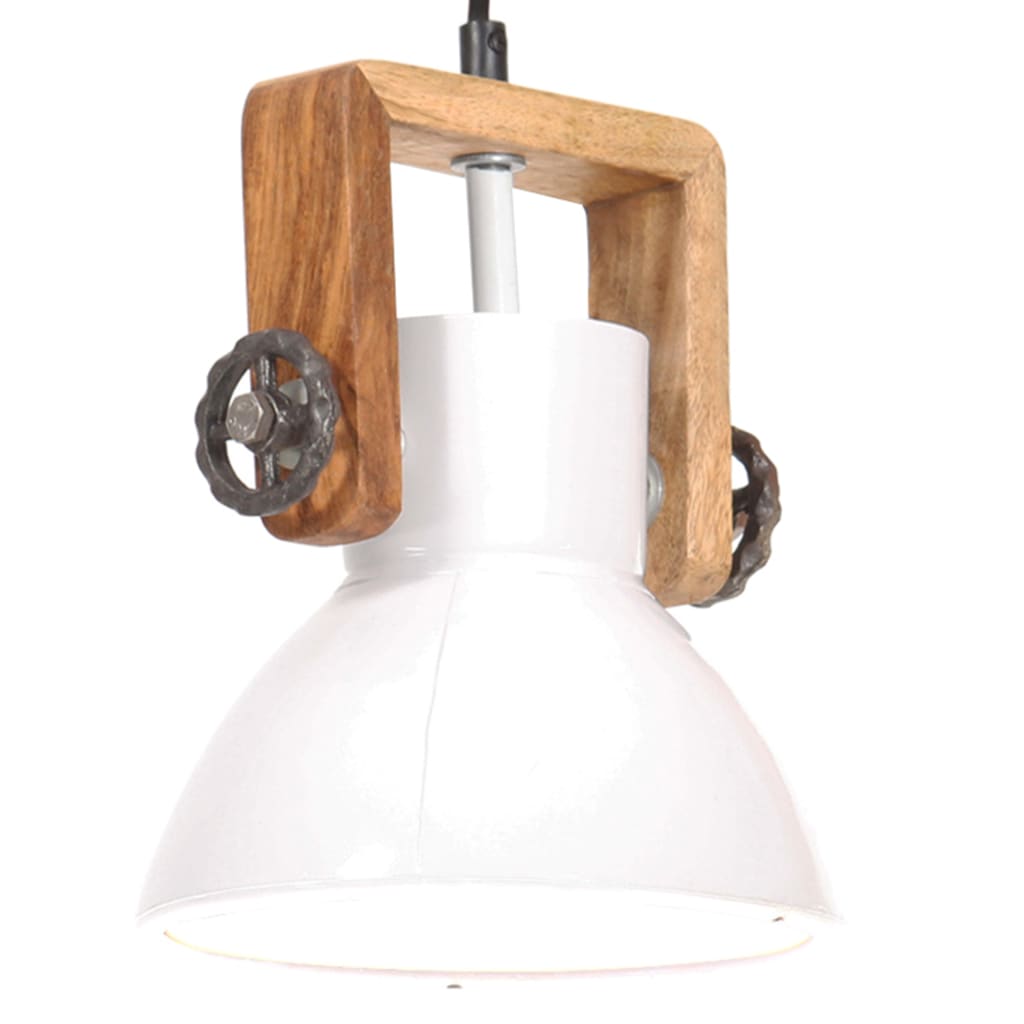 VidaXL Lampe suspendue industrielle ronde 25 W E27 19 cm blanc