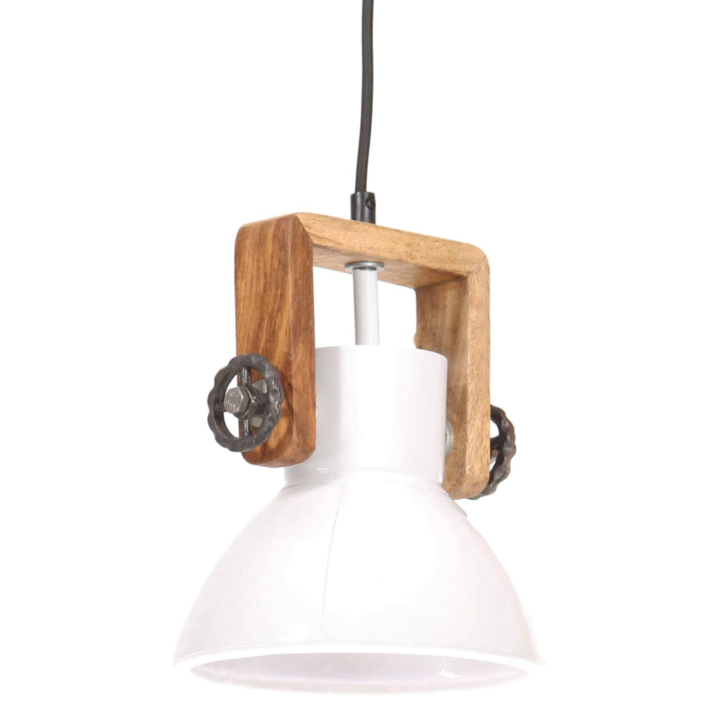 VidaXL Lampe suspendue industrielle ronde 25 W E27 19 cm blanc