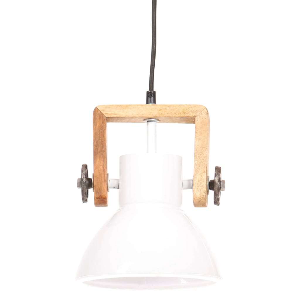 VidaXL Lampe suspendue industrielle ronde 25 W E27 19 cm blanc