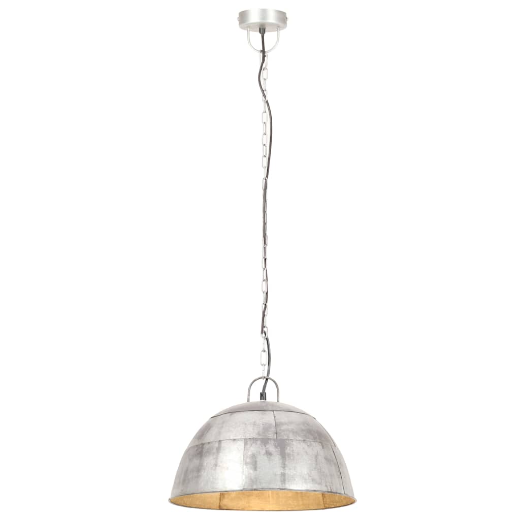 VidaXL lampe suspendue industrielle vintage ronde 25 w e27 41 cm couleur argent