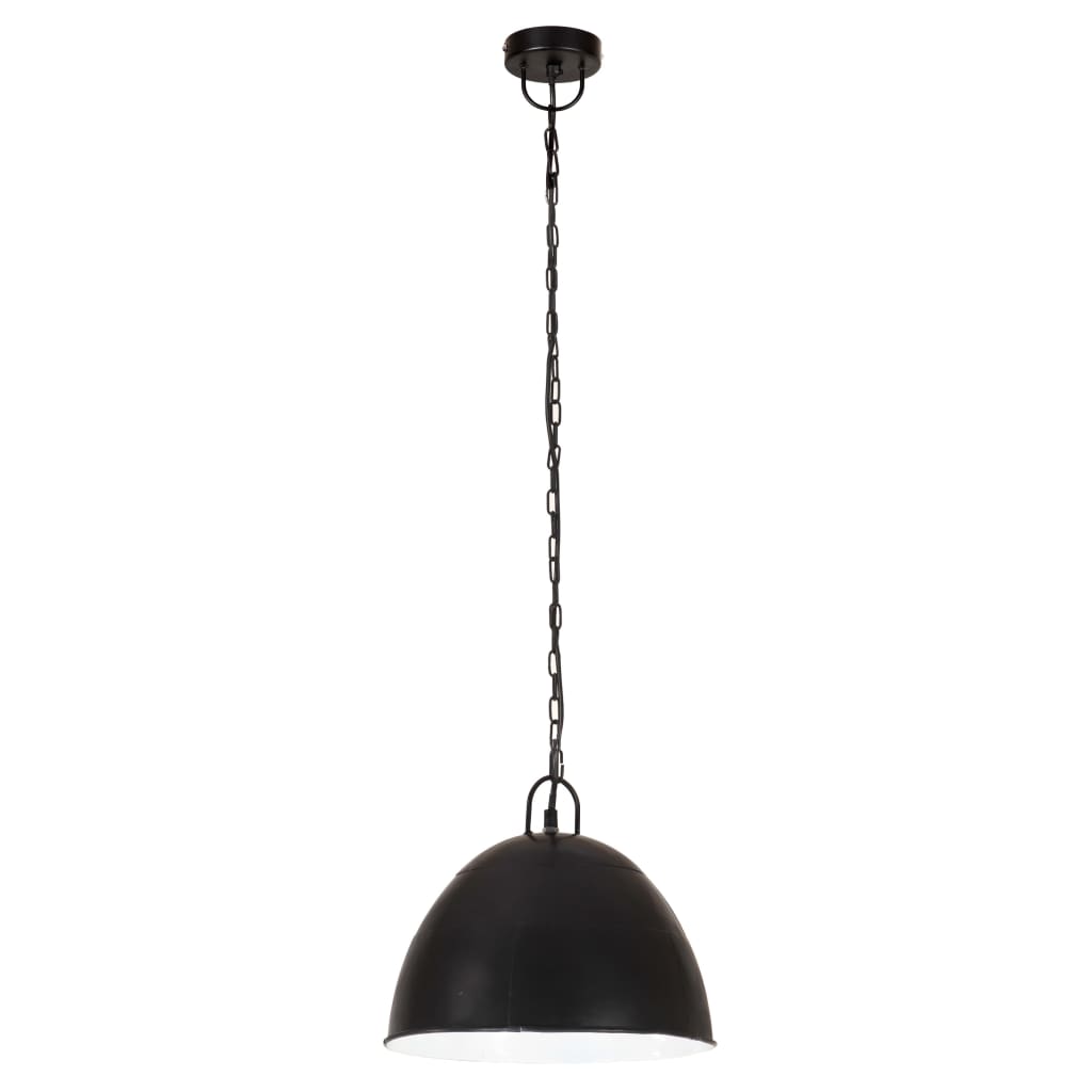 Vidaxx lampe suspendue industrielle vintage ronde 25 w e27 31 cm noir