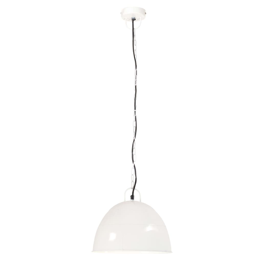 VidaXL lampe suspendue industrielle vintage ronde 25 w e27 31 cm blanc