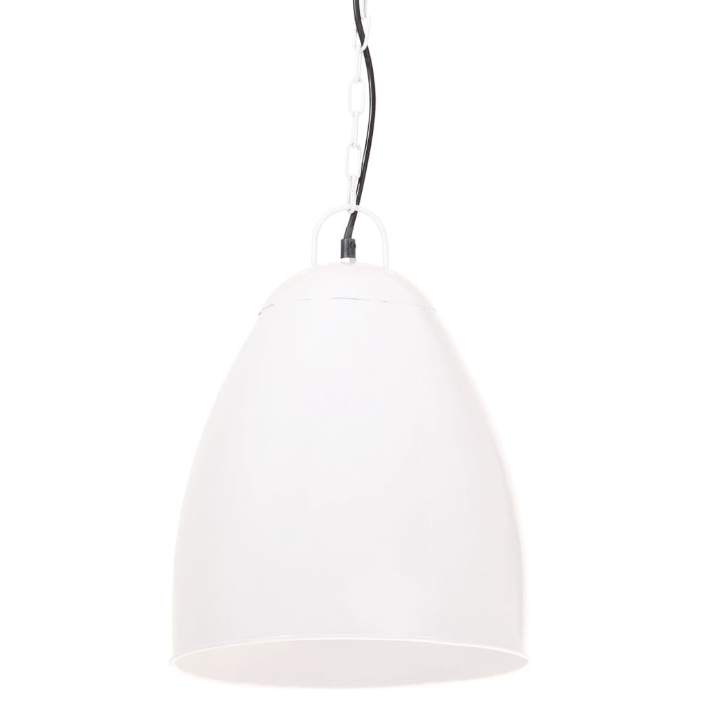 VidaXL lampe suspendue industrielle ronde 25 w e27 32 cm blanc