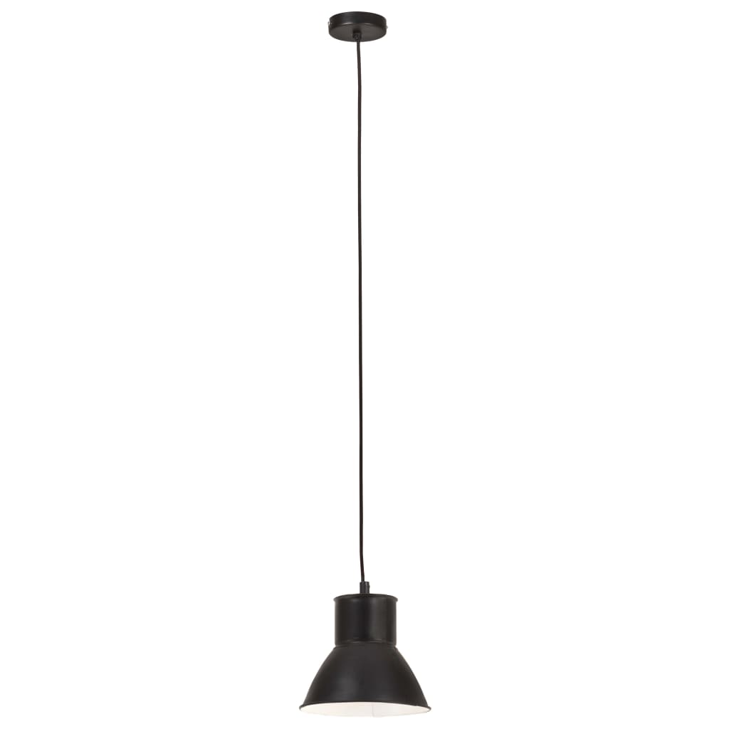 VidaXL lampe suspendue ronde 25 w e27 17 cm noir
