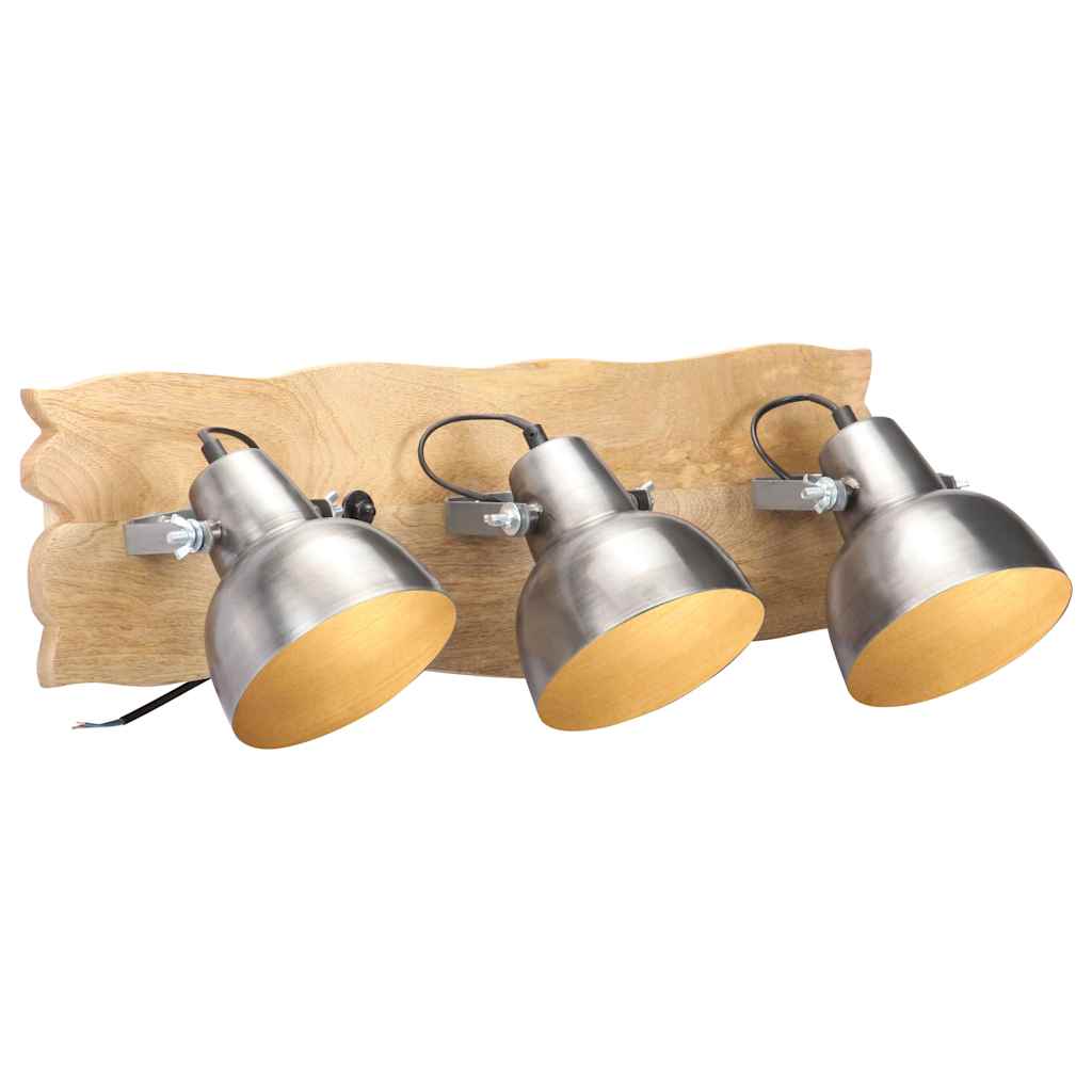 Vidaxx applique industrielle E27 68x23 cm bois de manguier argenté