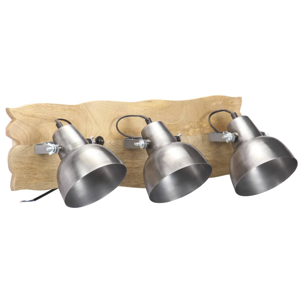 Vidaxx applique industrielle E27 68x23 cm bois de manguier argenté