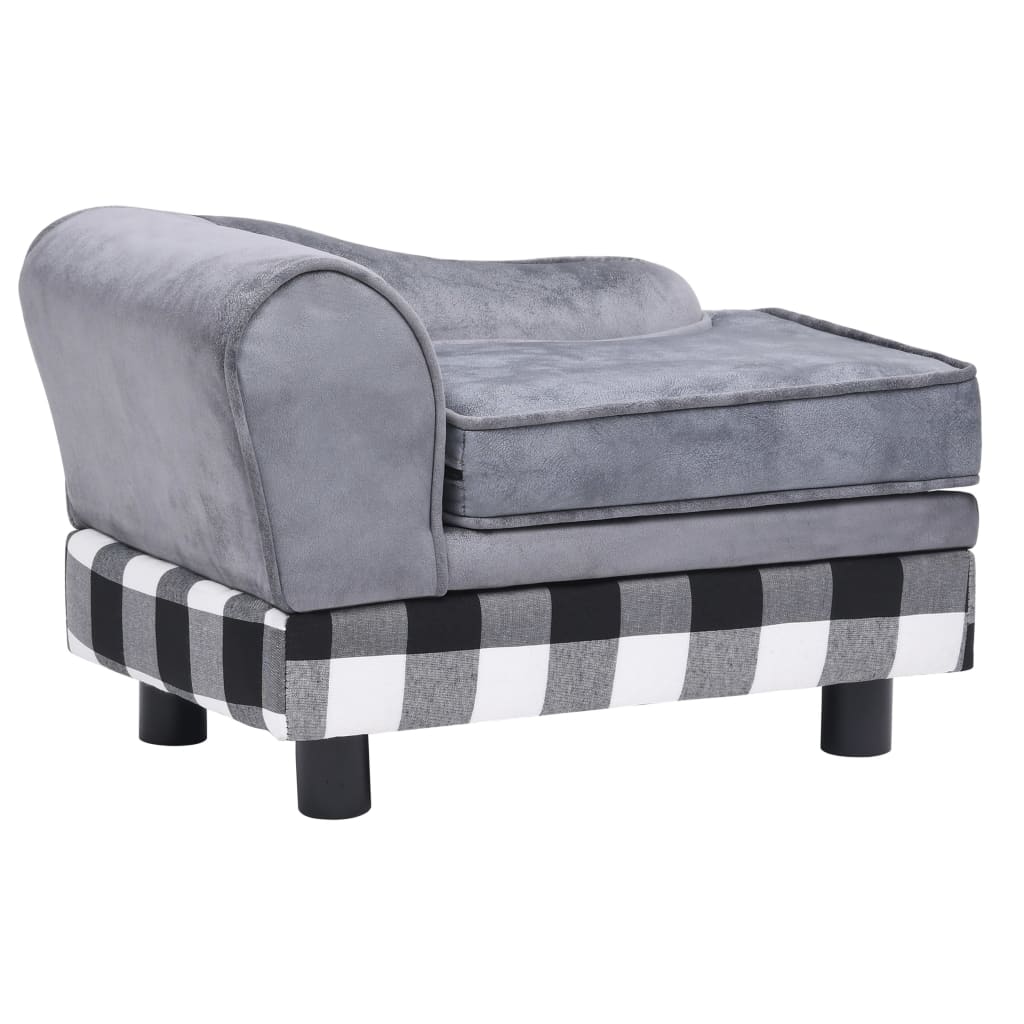 Vidaxl Dog Bank 57x34x36 cm Gray en peluche