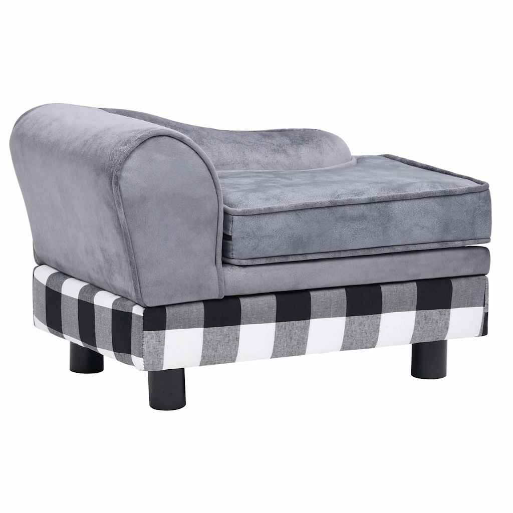 Vidaxl Dog Bank 57x34x36 cm Gray en peluche