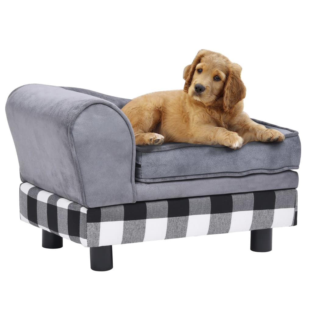 Vidaxl Dog Bank 57x34x36 cm Gray en peluche