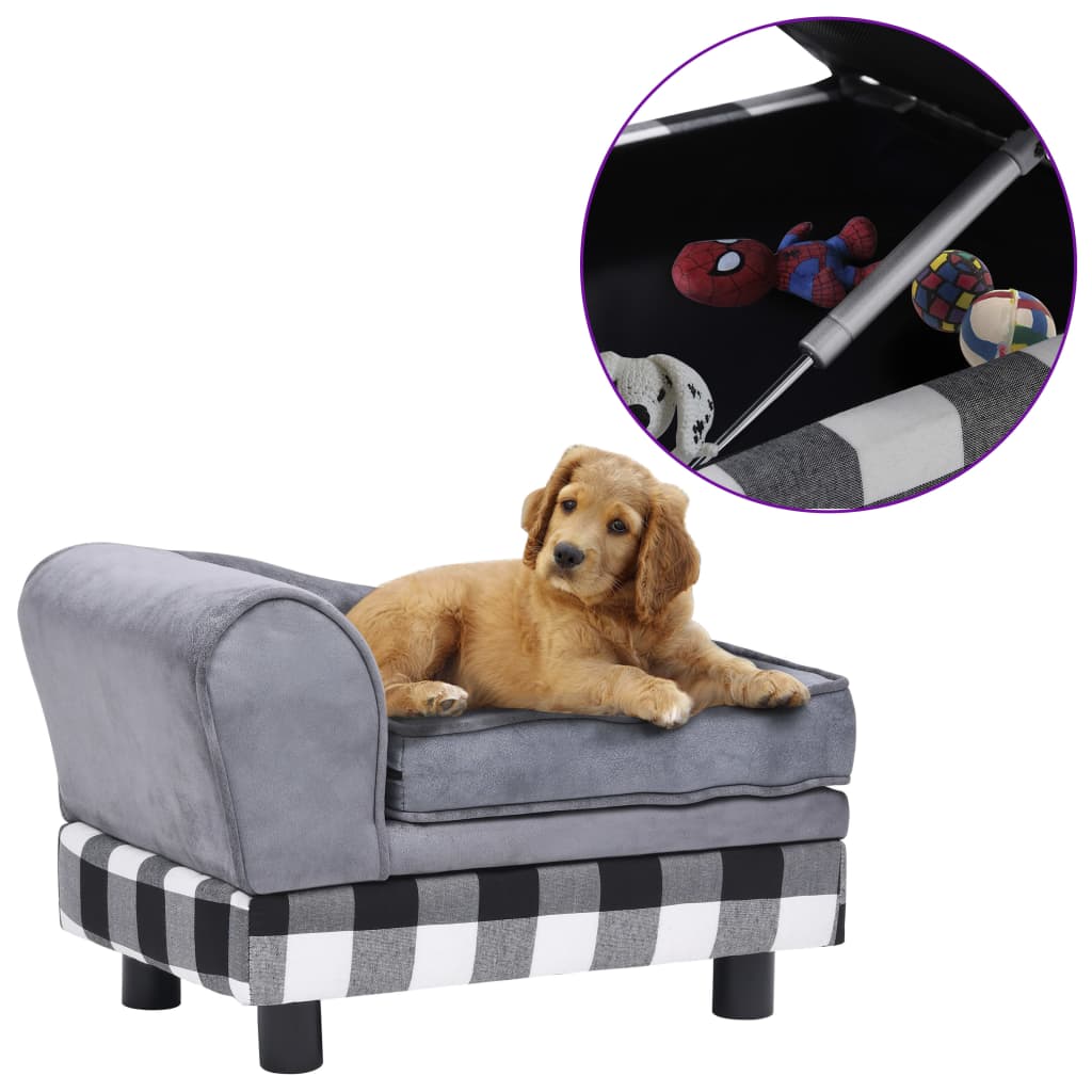 Vidaxl Dog Bank 57x34x36 cm Gray en peluche