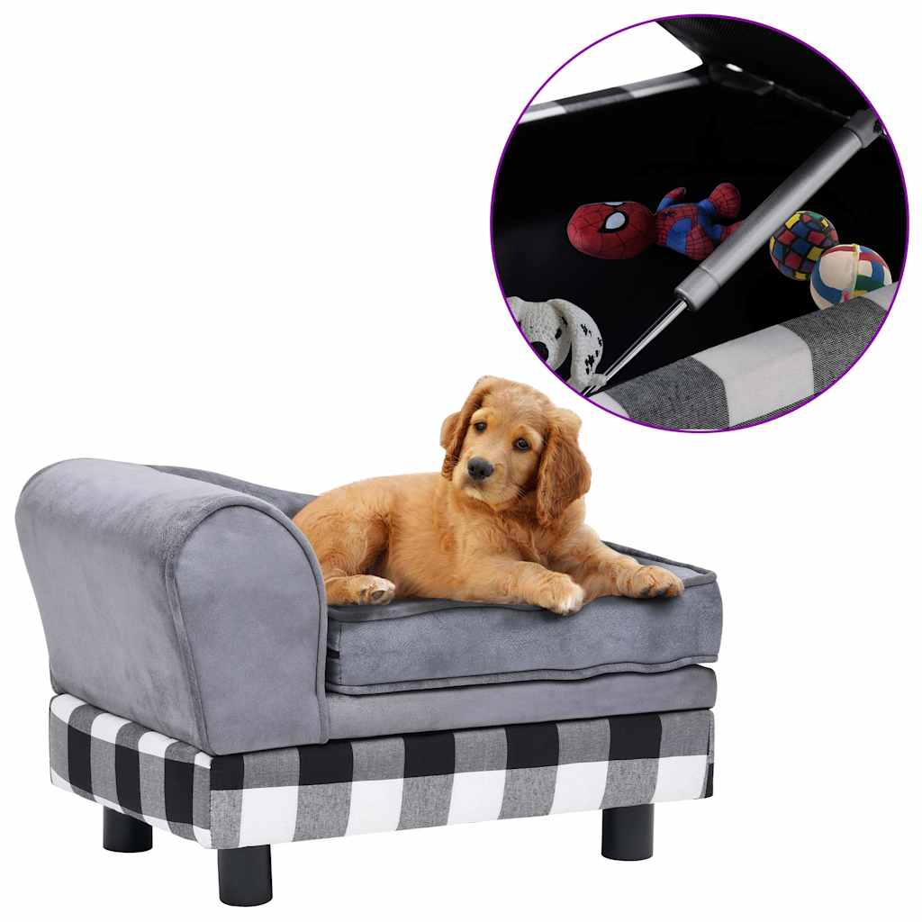 Vidaxl Dog Bank 57x34x36 cm Gray en peluche