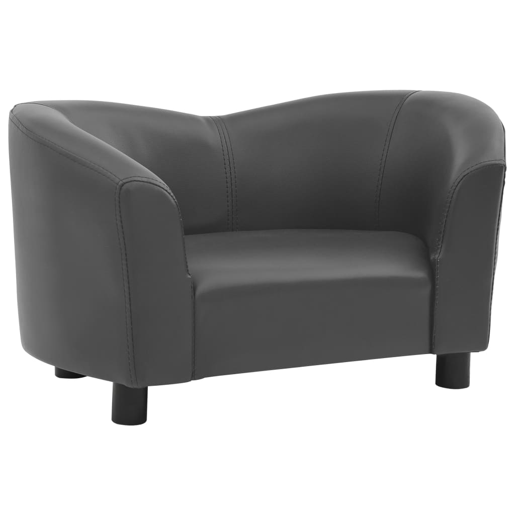 Vidaxxl canapé pour chien 67x41x39 cm cuir artificiel gris