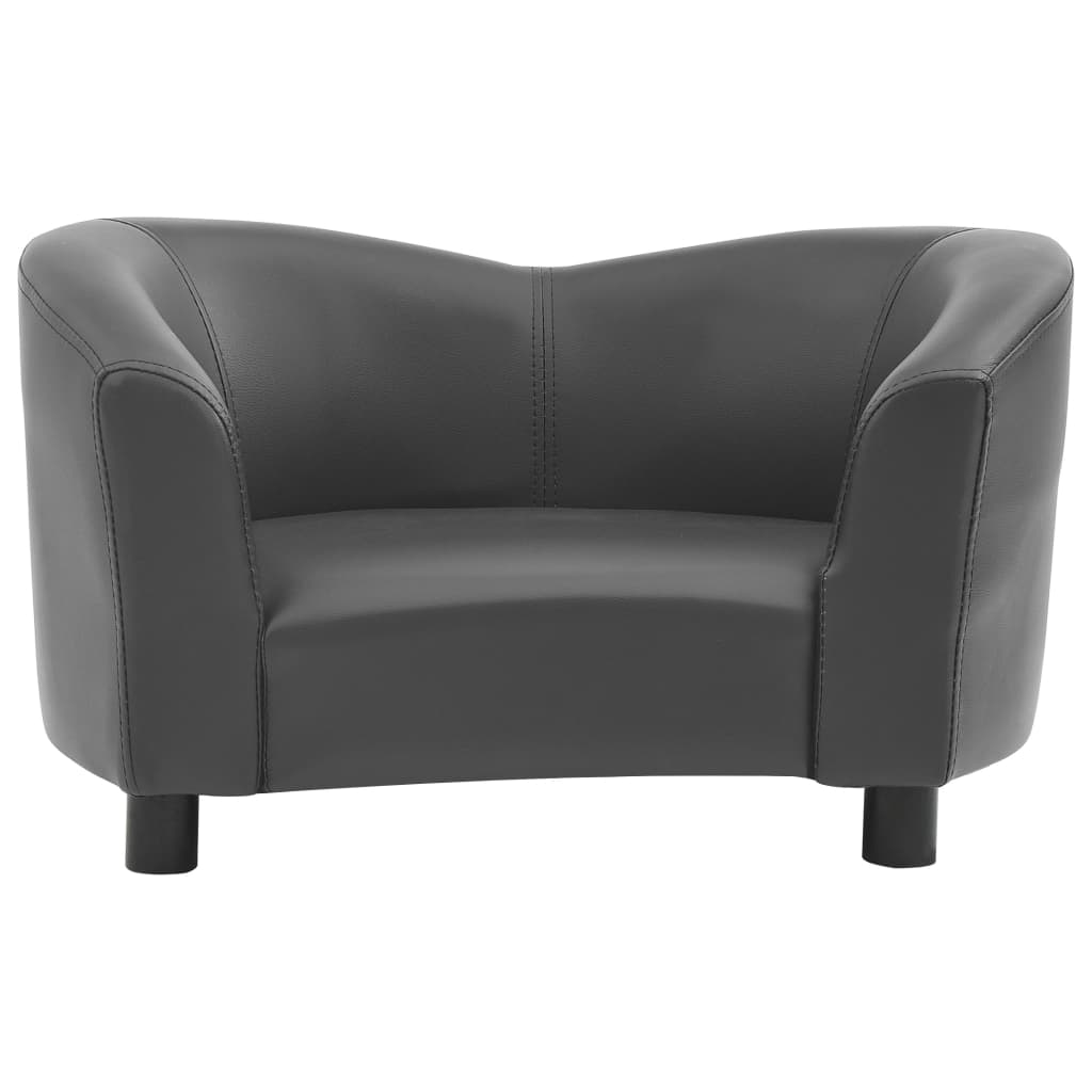 Vidaxxl canapé pour chien 67x41x39 cm cuir artificiel gris