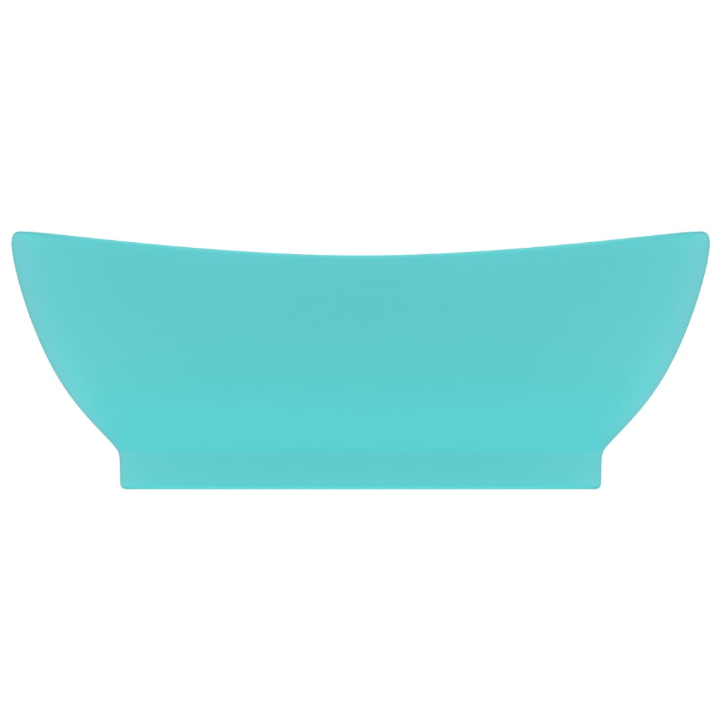Vidaxl Washingin avec atterrissage ovale 58,5x39 cm Céramique Matt vert clair