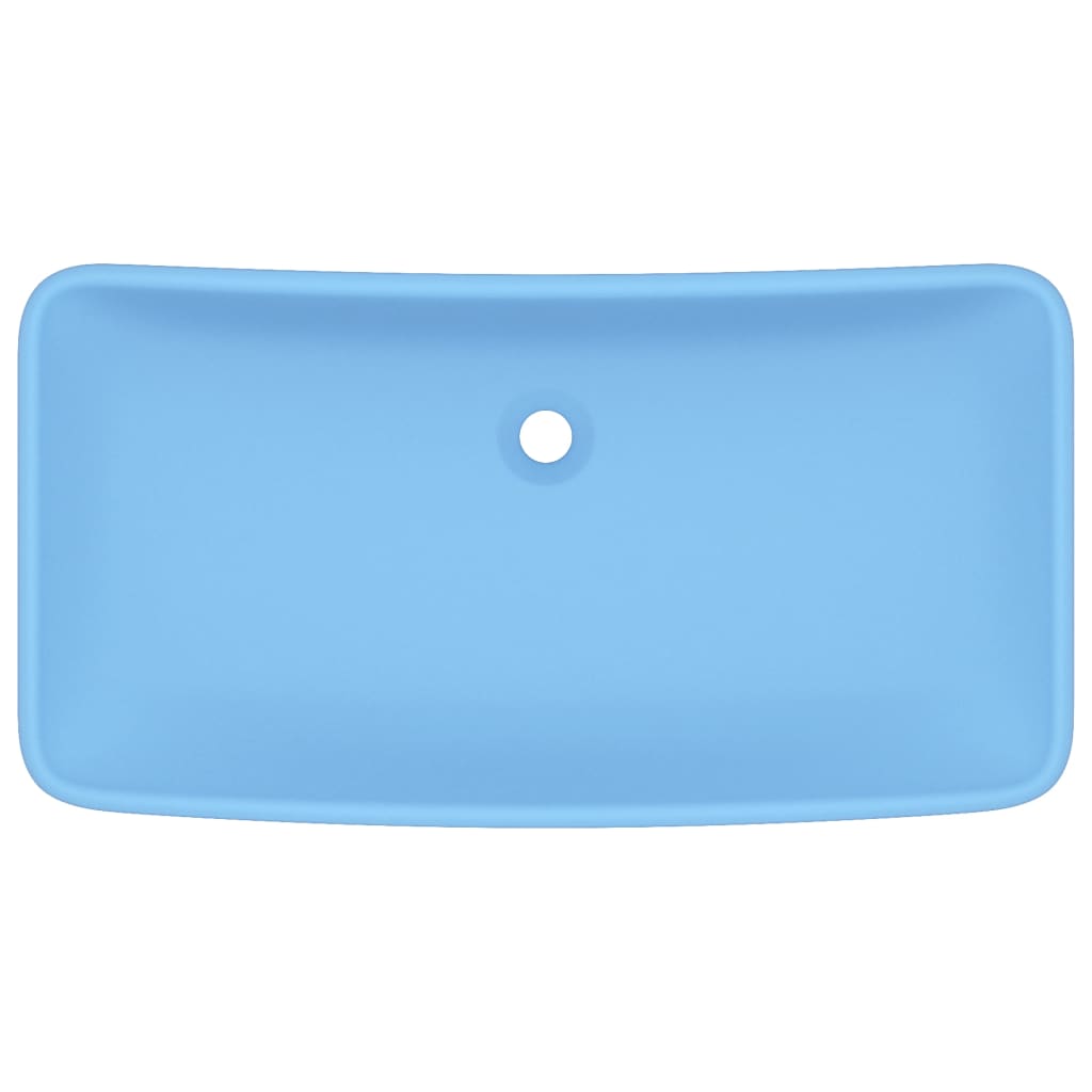 Vidaxl Washbasin Rectangulaire 71x38 cm Céramique Matt bleu clair