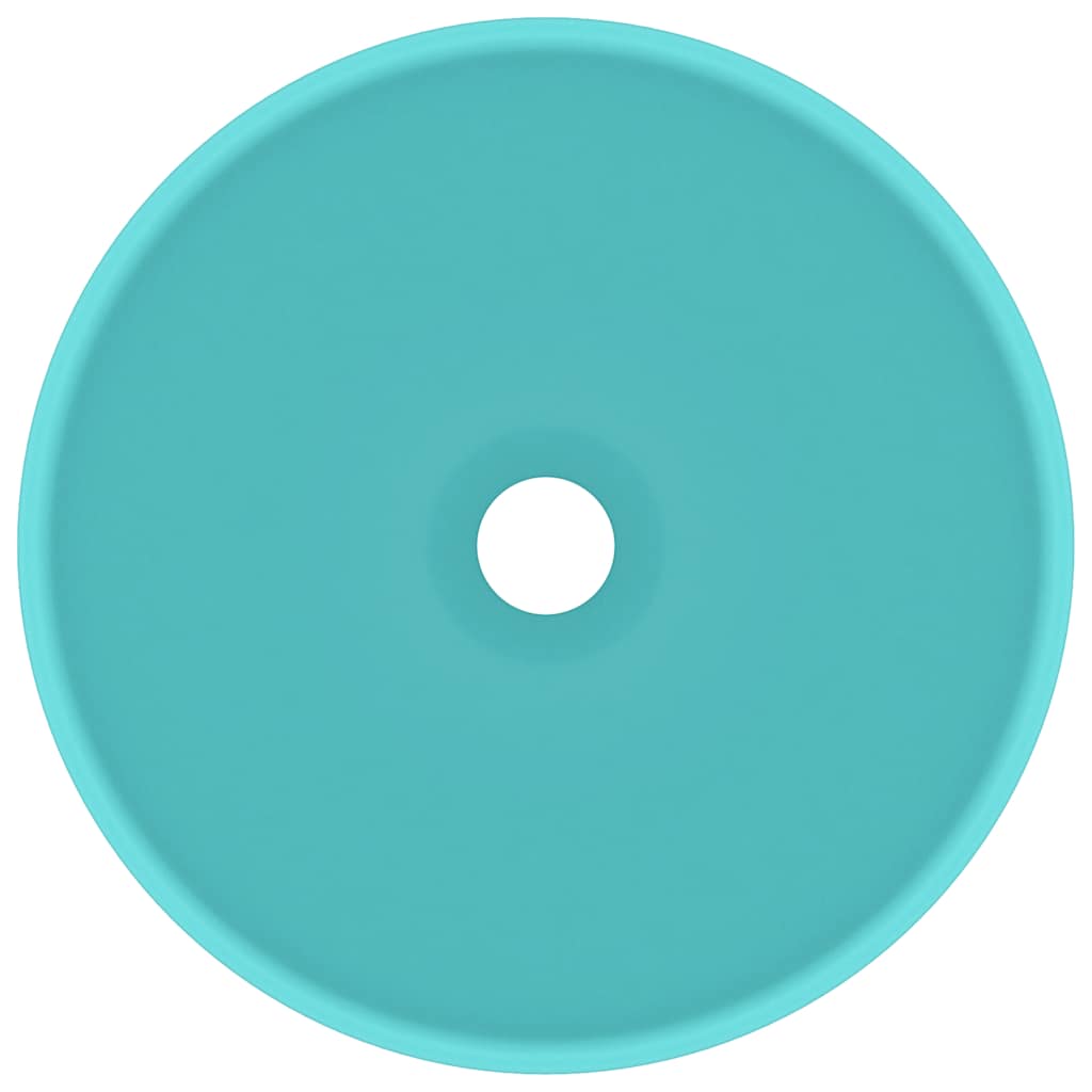 Vidaxl Washbasin Round 32.5x14 cm Ceramic Matt Green clair