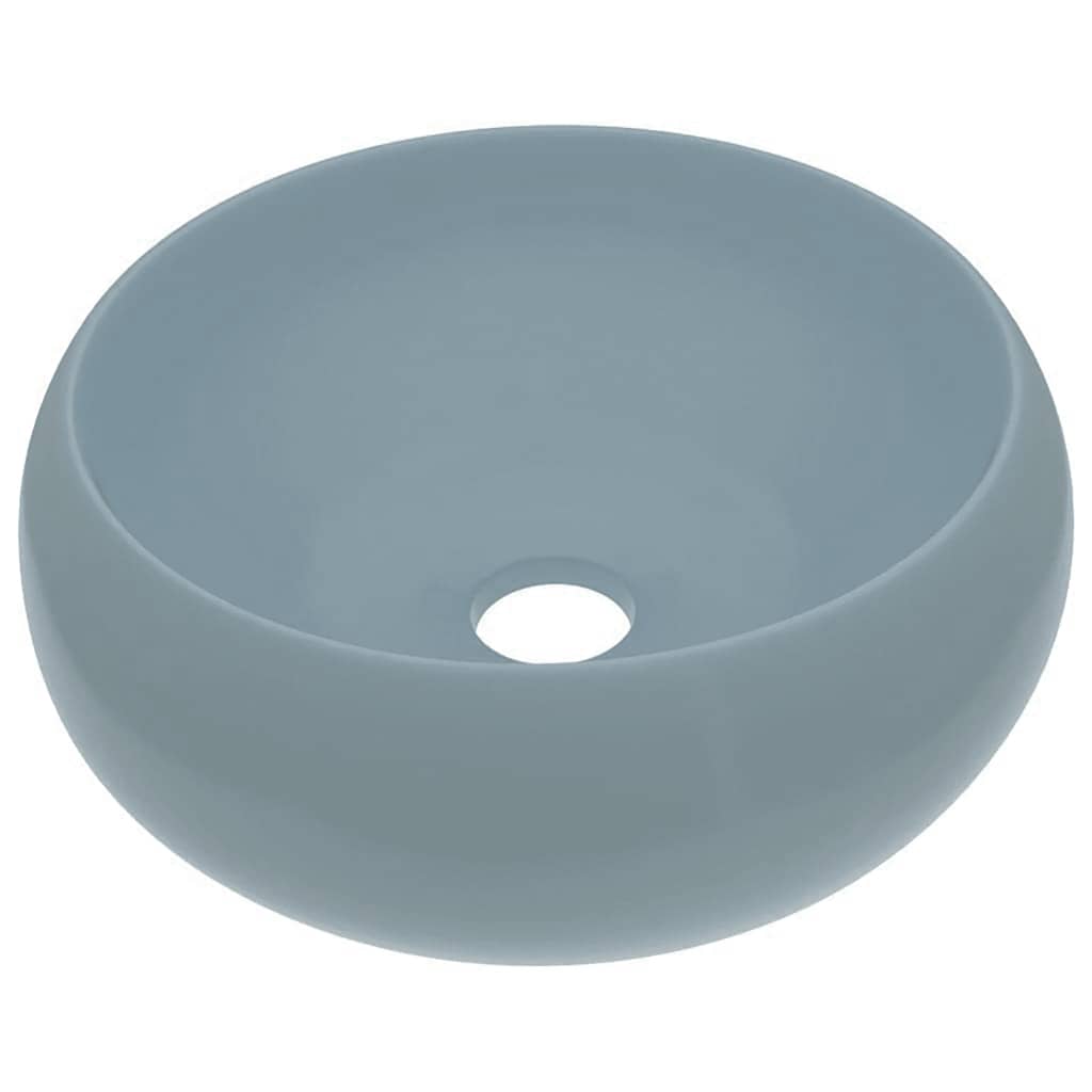 Vidaxl Washbasin Round 40x15 cm Céramique Matt bleu clair