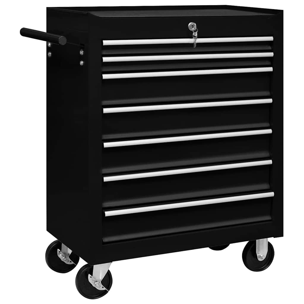 Chariot à outils Vidaxx avec 7 tiroirs noir