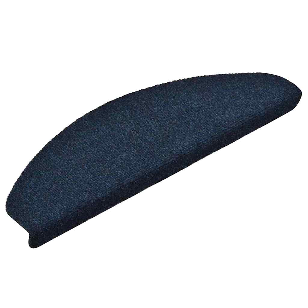 Vidaxl Mat à escalier auto-adhésif 15 pièces 65x21x4 cm bleu marine semi -rinds grandes