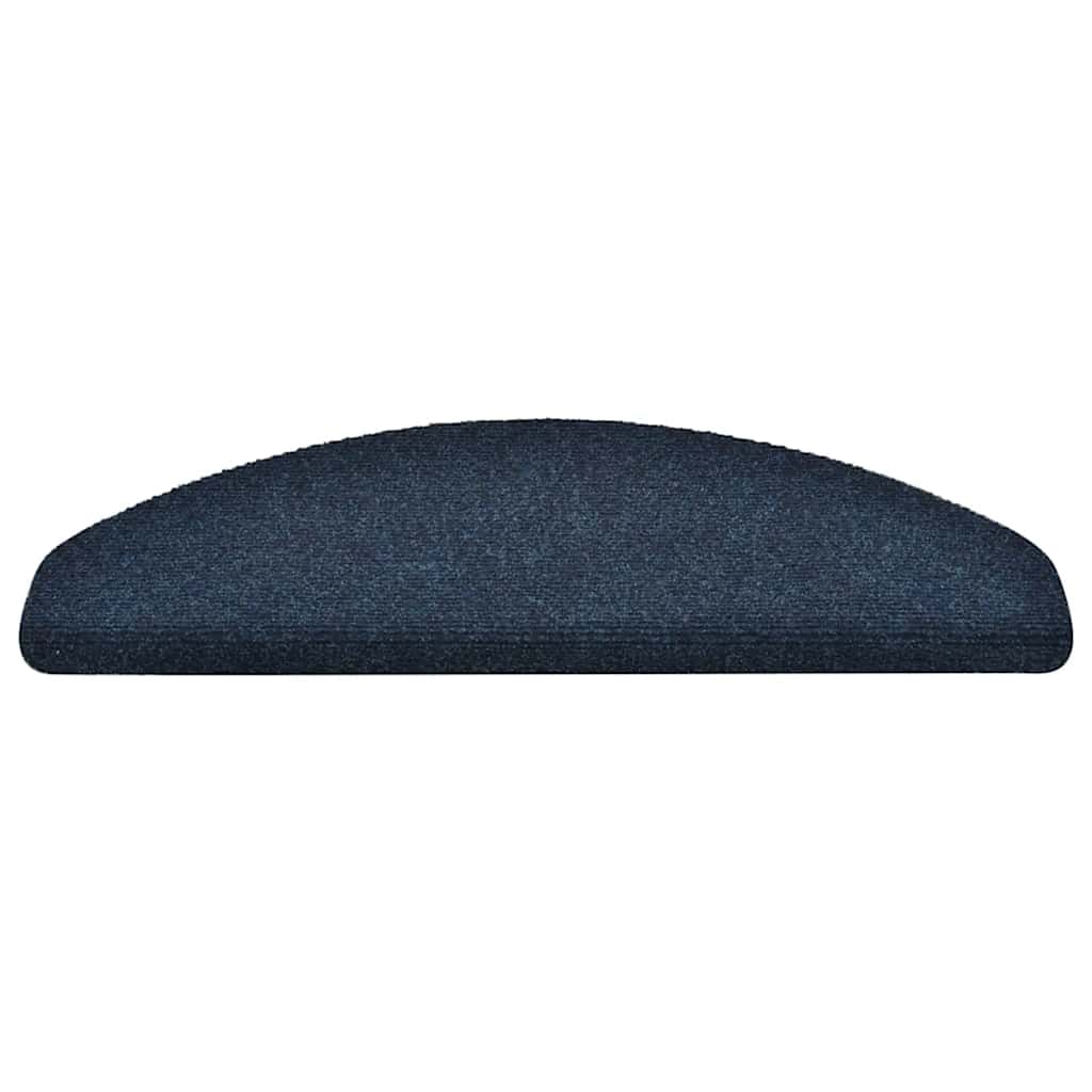 Vidaxl Mat à escalier auto-adhésif 15 pièces 65x21x4 cm bleu marine semi -rinds grandes