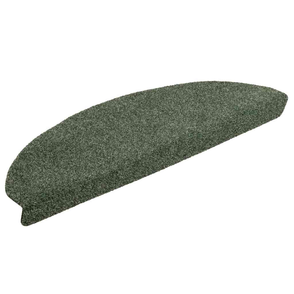 Mattes d'escalier vidaxl auto-adhésifs 15 pièces 65x21x4 cm Hémisphère vert grand