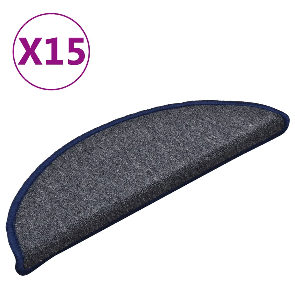 Mattes d'escalier Vidaxl 15 ST 56X17X3 cm Gris foncé et bleu Hémisphère