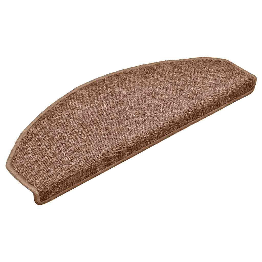 Mattes d'escalier Vidaxl 15 ST 65X24X4 CM BROWN SEMI-ROUNDS