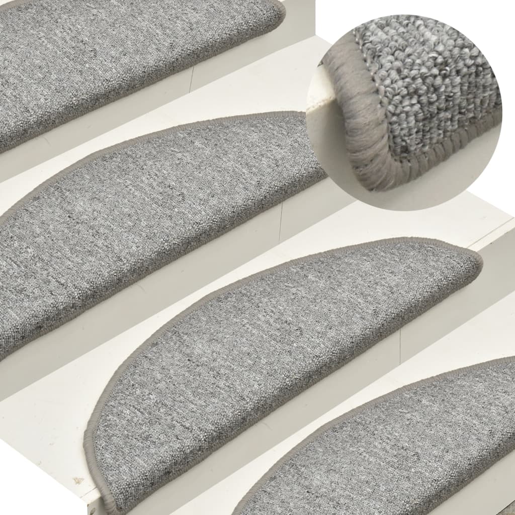 Mattes d'escalier Vidaxl 15 st 56x17x3 cm Hémisphère gris clair