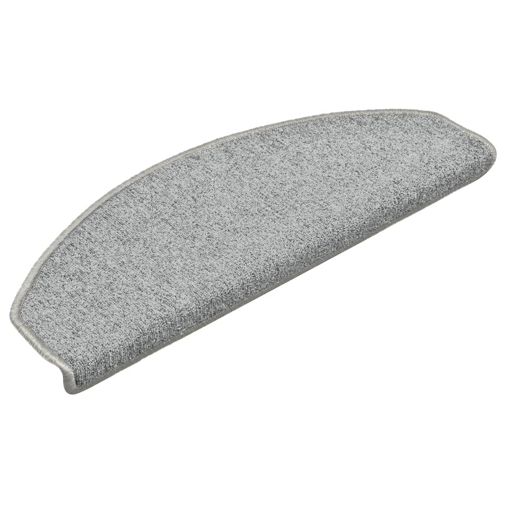 Mattes d'escalier Vidaxl 15 st 65x24x4 cm Gray clair semi-lions grandes